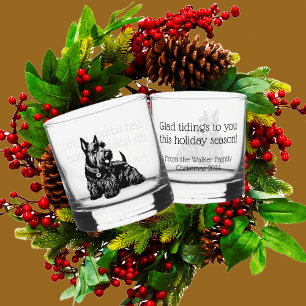 Customized Scotty Dog Christmas Rocks Whiskey Glass