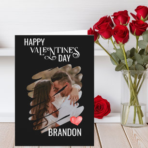 Customized Scratch Photo Modern Monogram Love Card