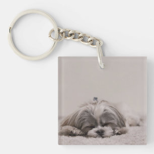 Customized Shih tzu Keychain, Sleeping Dog Keychain