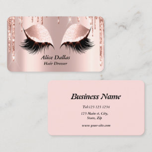 Customized Shiny Rose Gold Girly Metallic Modern Business Card