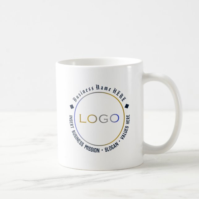 Customized Simple Business Corporate name and Logo Coffee Mug (Right)