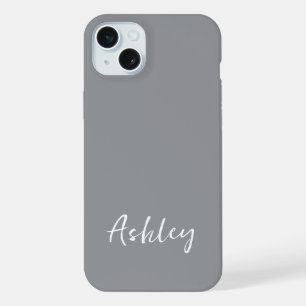 Customized Simple Stylish Modern Black Colour  iPhone 15 Plus Case