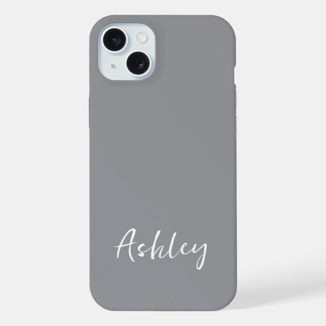 Customized Simple Stylish Modern Black Colour  iPhone Case (Back)