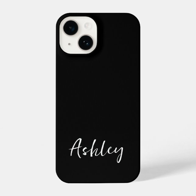 Customized Simple Stylish Modern Black Colour  iPhone Case (Back)