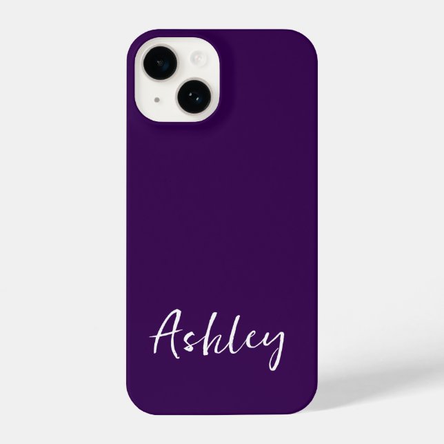 Customized Simple Stylish Modern Minimal Monogram  iPhone Case (Back)