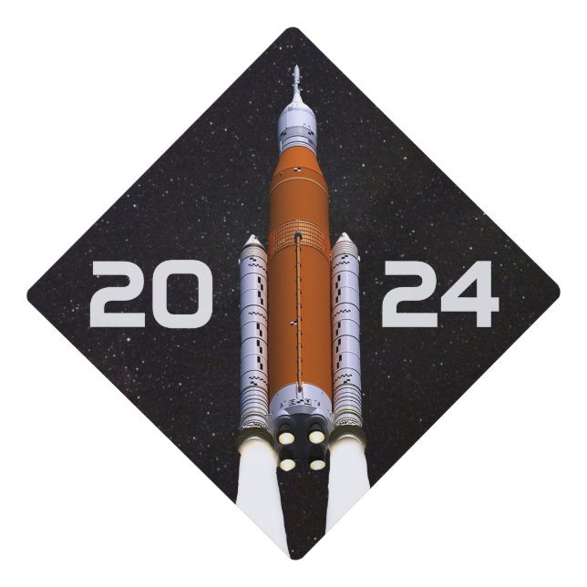 Customized SLS Space Rocket Graduation Cap Topper (Front)