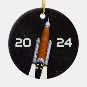 Customized SLS Space Rocket Graduation Party Ceramic Ornament