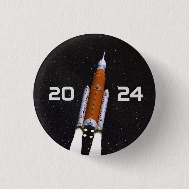 Customized SLS Space Rocket Graduation Party Paper 1 Inch Round Button (Front)