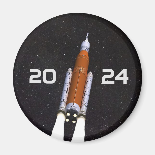 Customized SLS Space Rocket Graduation Party Paper Magnet (Front)