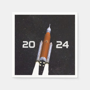 Customized SLS Space Rocket Graduation Party Paper Napkin