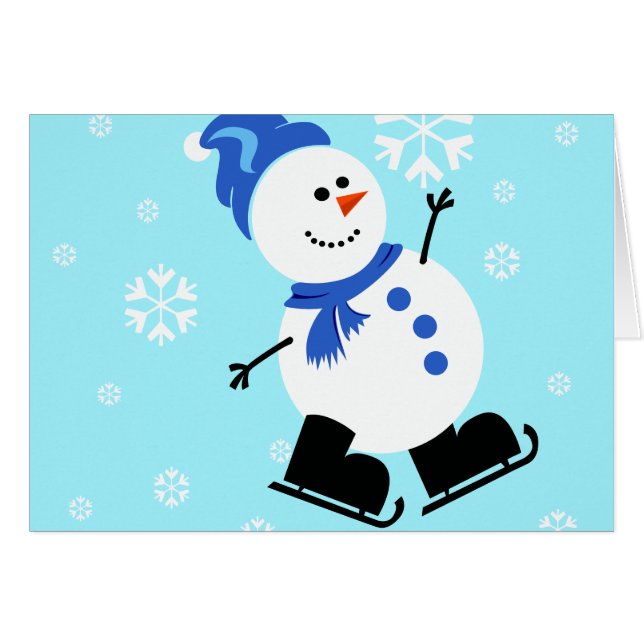 Customized Snowman Christmas Cards (Front Horizontal)