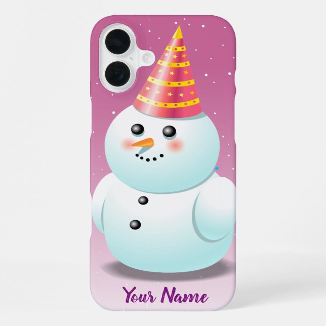 Customized Snowman Lady Cartoon iPhone Case (Back)