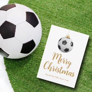 Customized Soccer Team Merry Christmas Holiday Card