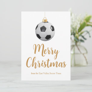 Customized Soccer Team Merry Christmas Holiday Card