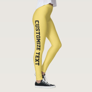 Customized Soft Sun Gold Black Holiday Athleisure Leggings