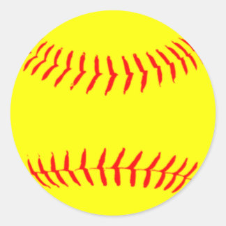 Customized Softball Classic Round Sticker