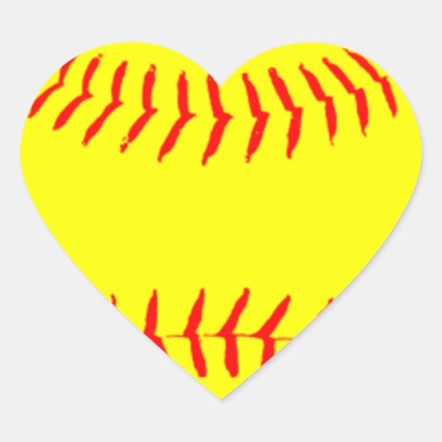 Customized Softball Heart Sticker (Front)