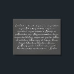 Customized song lyric canvas art<br><div class="desc">Add your favourite song lyric or poem to this beautiful stretched canvas wall art. A personalized and thoughtful gift to cherish for years to come.</div>