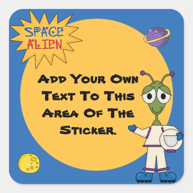 Customized Space Alien Stickers (Front)