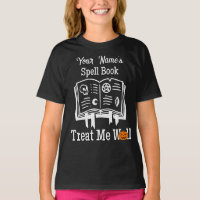customized Spell book, treat me well  funny Hallow