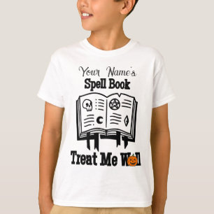 customized Spell book, treat me well funny Hallow T-Shirt