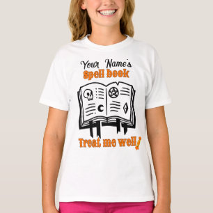 customized Spell book, treat me well  funny Hallow T-Shirt