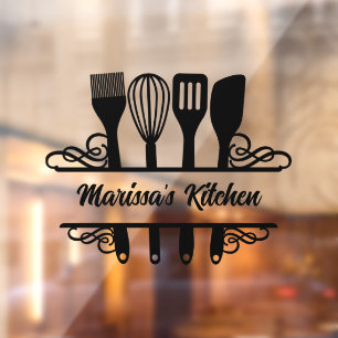 Customized Split Kitchen Monogram Window Cling