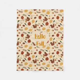 Customized Squirrels Fall Forest Fleece Blanket