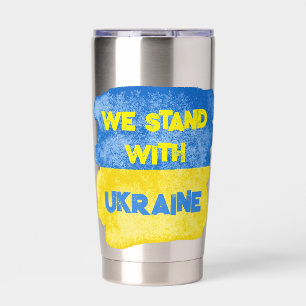 Customized STAND WITH UKRAINE Peace Support Flag Insulated Tumbler