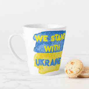Customized STAND WITH UKRAINE Peace Support Flag Latte Mug