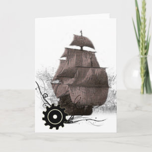 customized Steampunk Pirate Greeting Card