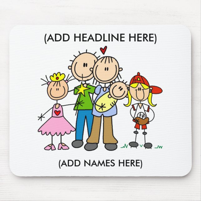 Customized Stick Family One Mousepad (Front)