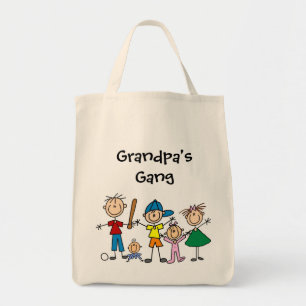 Customized Stick Figure Kids Family Tote Bag