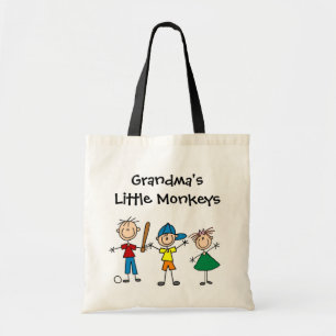 Customized Stick Figure Kids Tote Bag