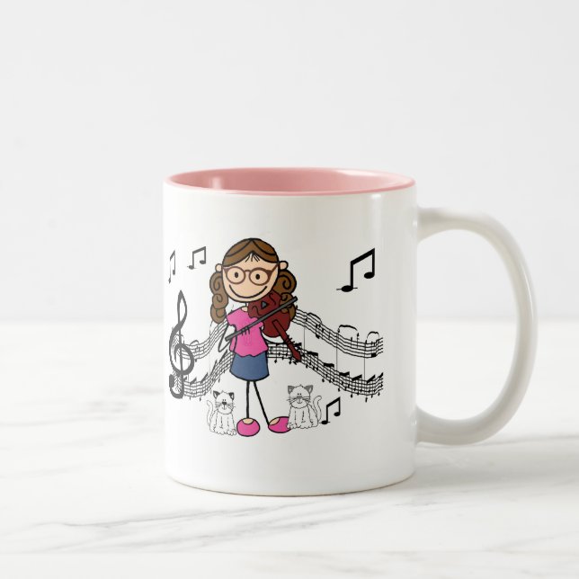 Customized Stick Figure Violin Player Mug (Right)