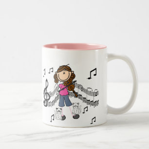 Customized Stick Figure Violin Player Mug