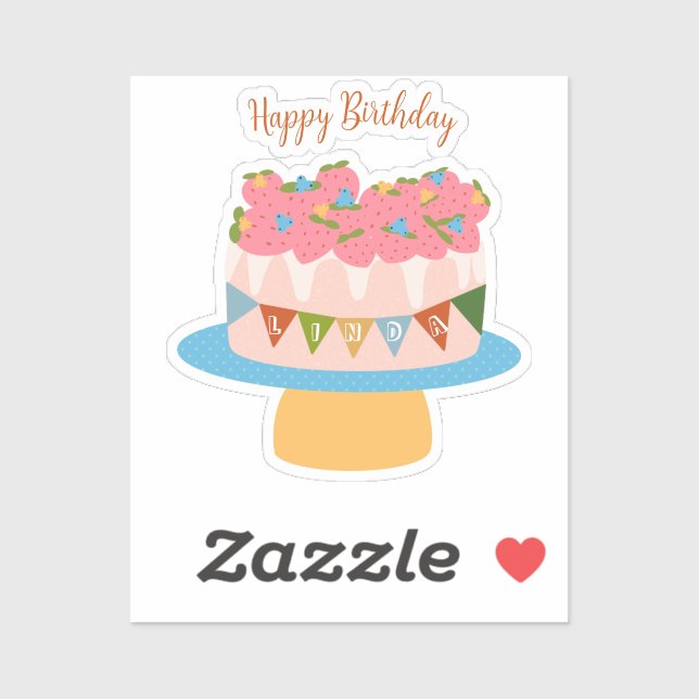 Customized strawberry birthday cake (Sheet)