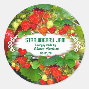 Customized Strawberry Jam Classic Round Sticker