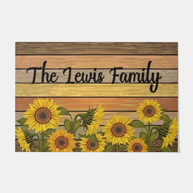 Customized Sunflower Decor, Garden Mat (Front)