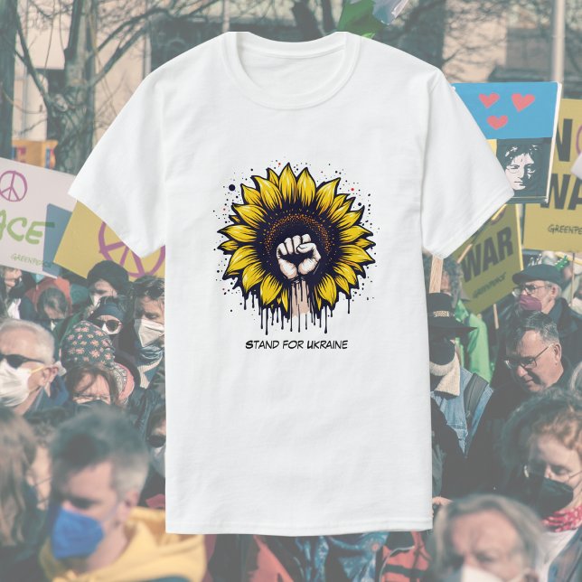 Customized Support for Ukraine Sunflower & Fist T-Shirt (Creator Uploaded)