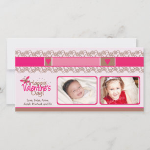 Customized Sweet Valentine's Day Two-Photo Card: 2 Holiday Card