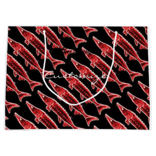 customized swimming sturgeons large gift bag