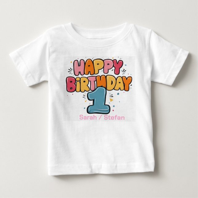 Customized T-shirts - 1st birthday (Front)