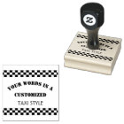 Customized Taxi Style Text with Chequerboard Trim