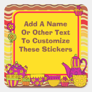 Customized Tea Party Stickers
