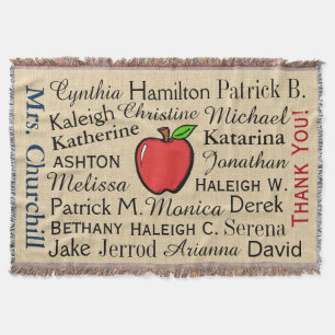 Customized Teacher Thank You Throw Blanket