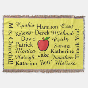 Customized Teacher Thank You Throw Blanket