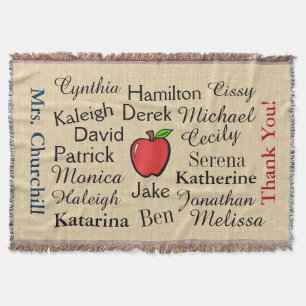 Customized Teacher Thank You Throw Blanket - SRF