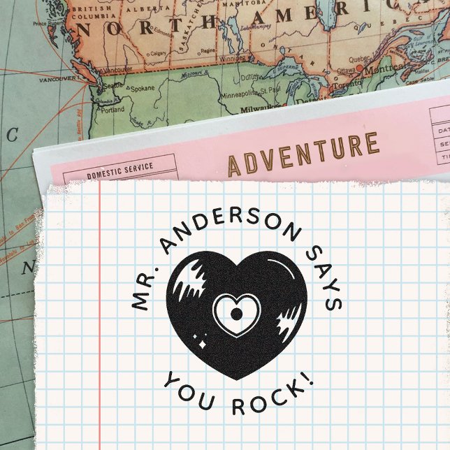 Customized Teacher You Rock Back to School Gift Rubber Stamp (Creator Uploaded)
