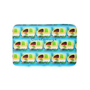 Customized teardrop Vintage camper Thunder_Cove Bath Mat